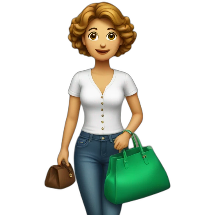 Italian woman with bag emoji