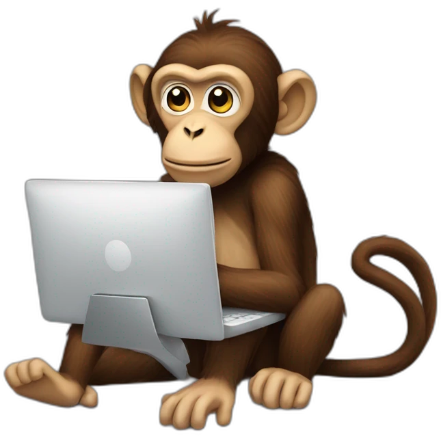 monkey on a computer emoji