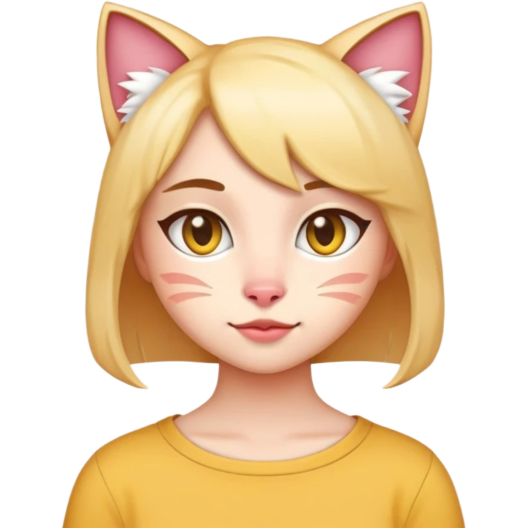 A cute cat girl made out of emojis emoji