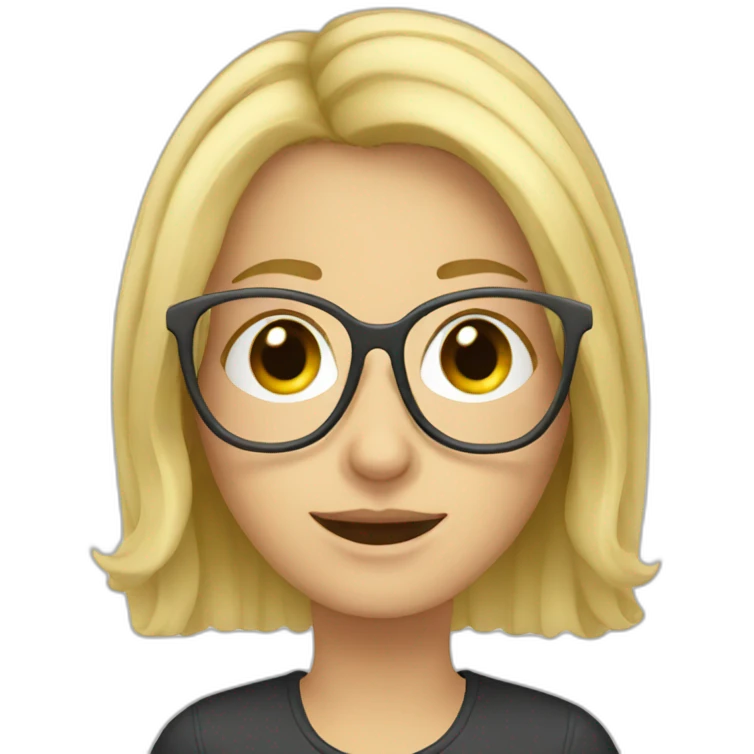 blonde european women with glasses emoji