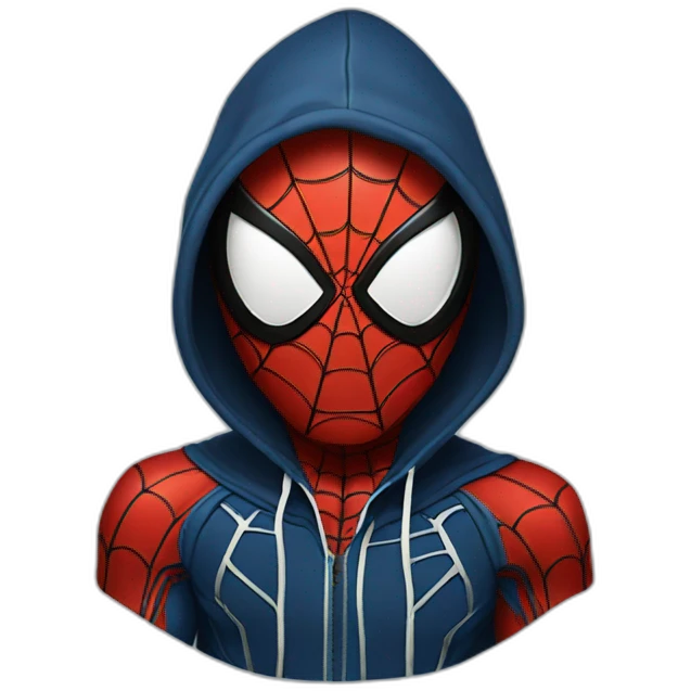 Spiderman with hoodie emoji