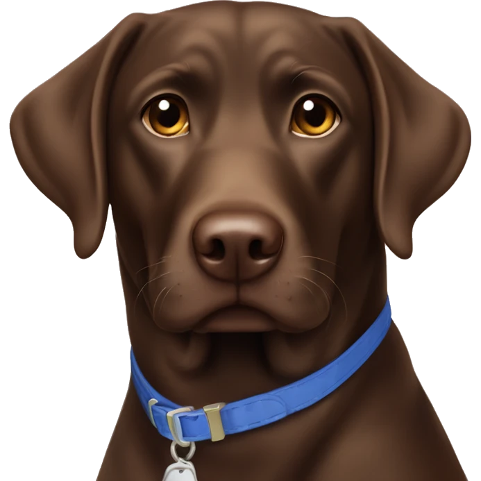 Chocolate Labrador retriever blue collar emoji