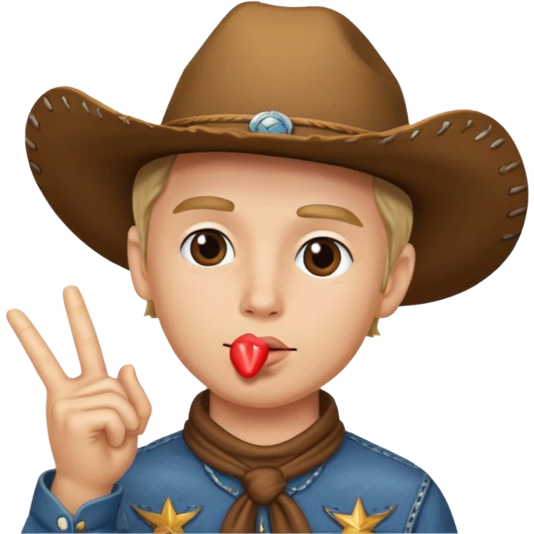 Cowboy blowing a kiss emoji
