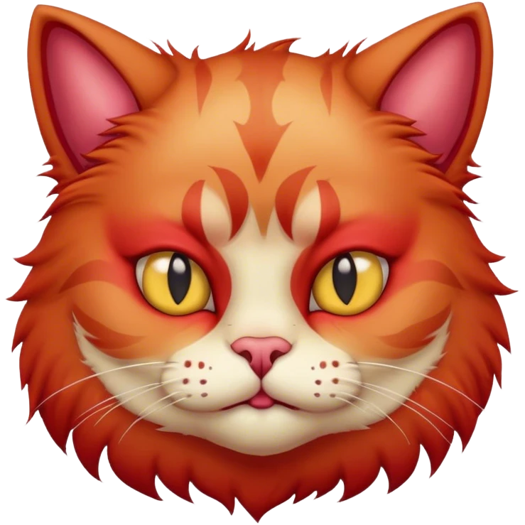 Ugly cat with red fur emoji
