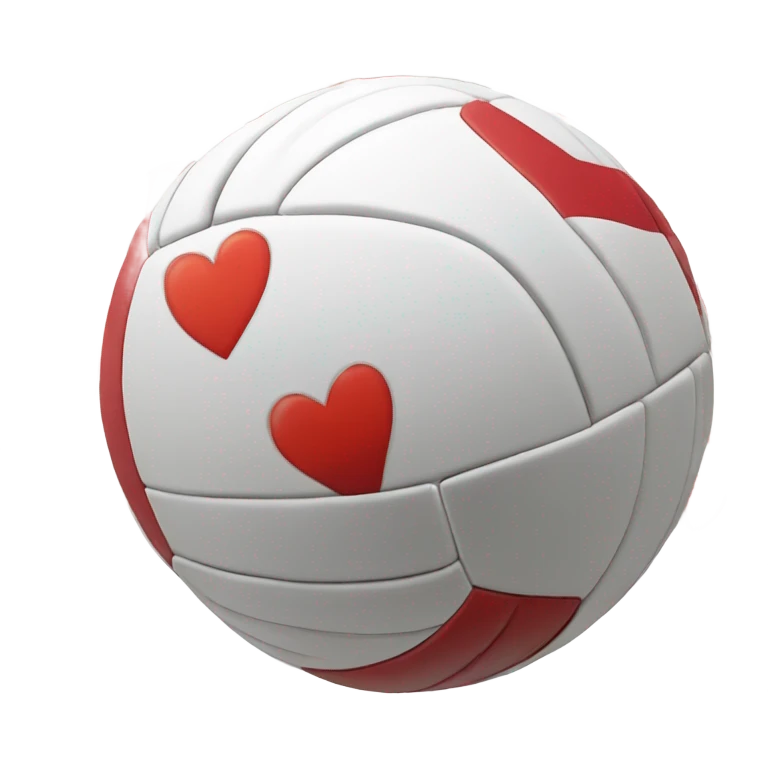 volleyball with hearts emoji