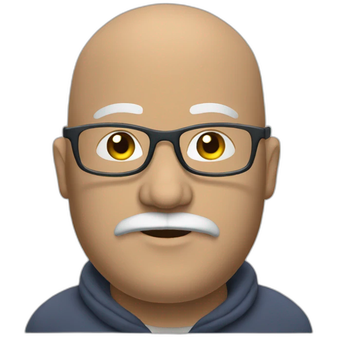 fat bald man grey beard glasses emoji