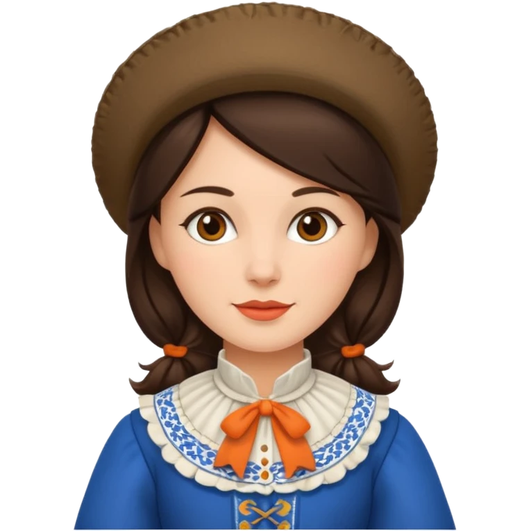 brunette woman with traditional dutch clothing emoji