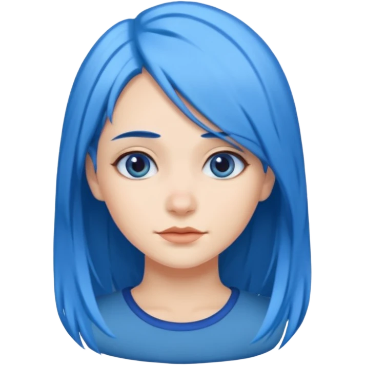 Kék haj, fehér nő emoji