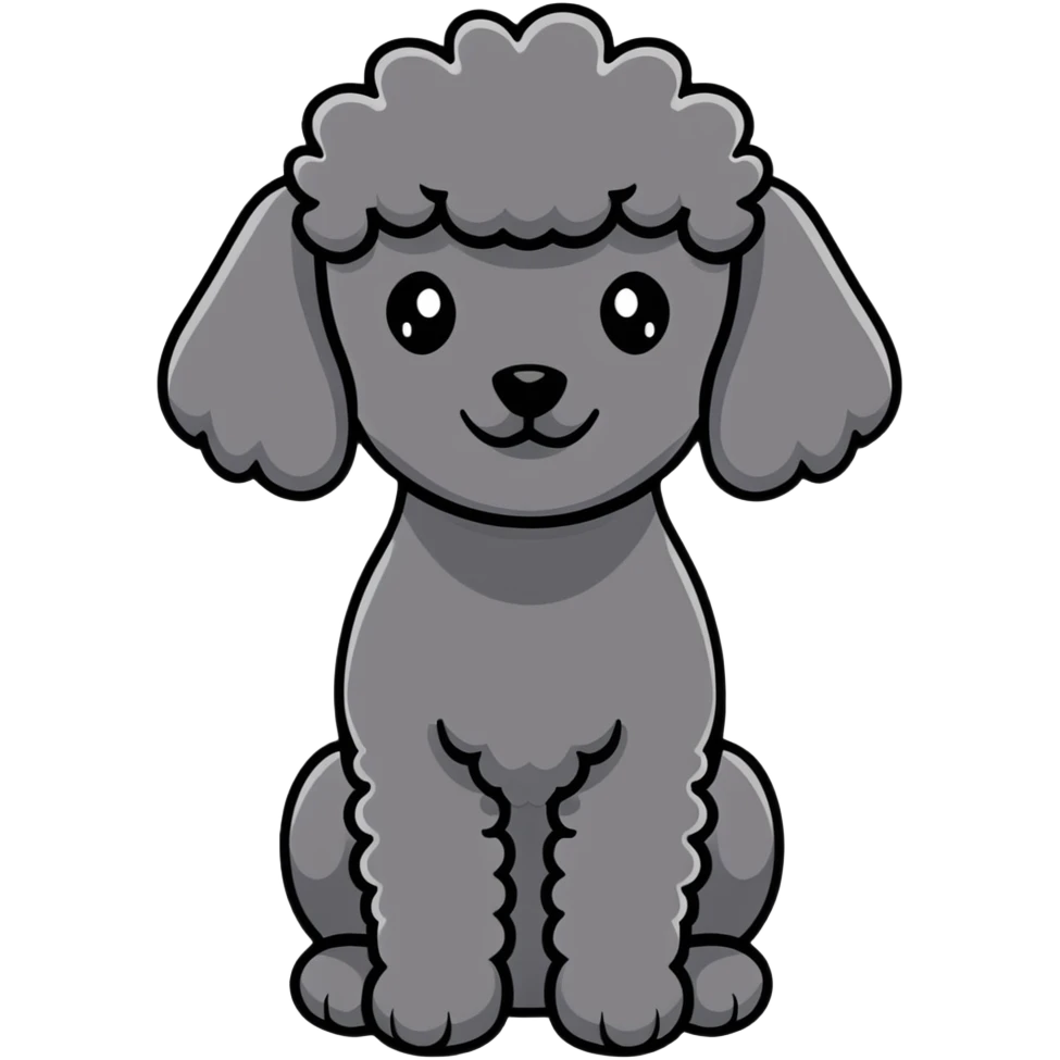 Poodle black emoji