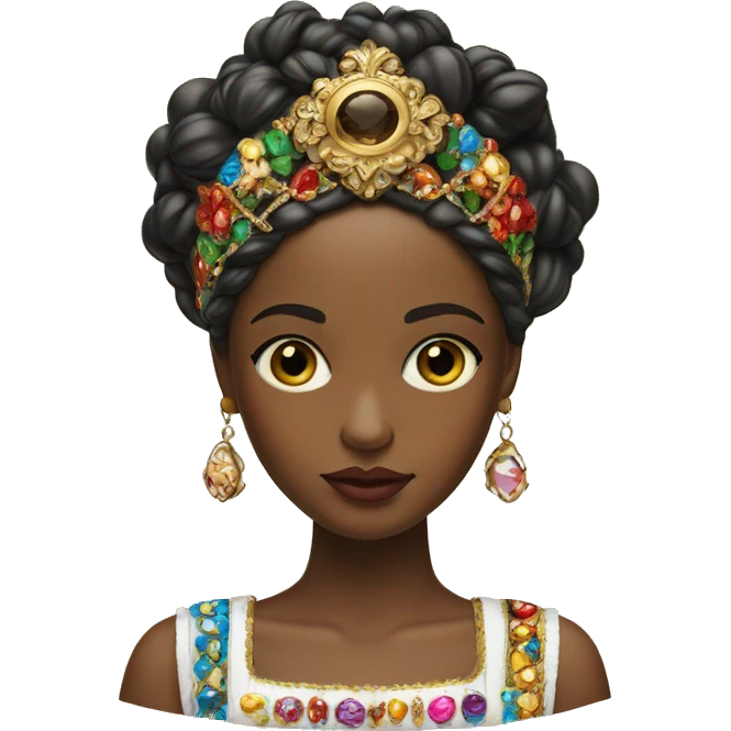 Dolce and Gabbana girl with headband with colourful ornament and golden detais  emoji