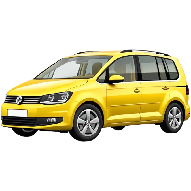 Yellow Volkswagen Touran MPV at 3/4 angle emoji