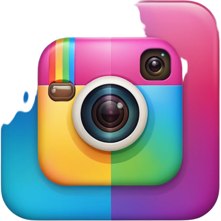 Instagram logo, vibrant colors emoji