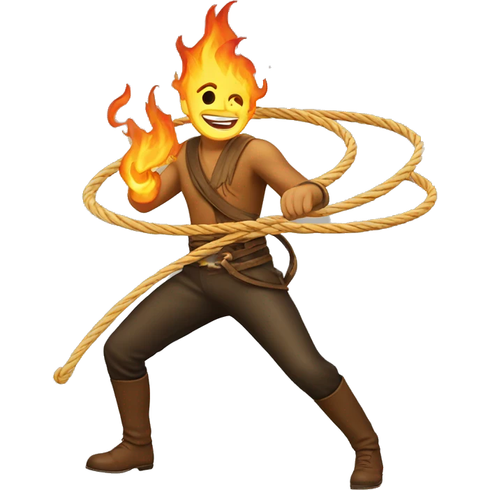 lasso on fire (don’t include a human. just have the lasso by itself) emoji