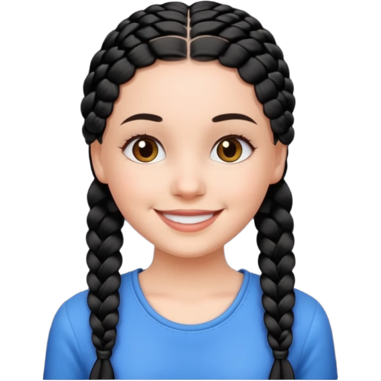 white girl full black braids emoji