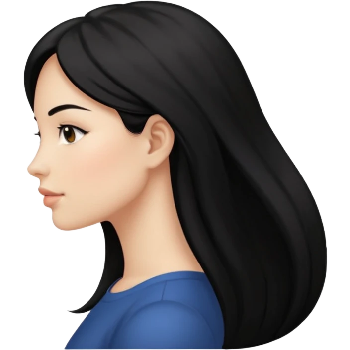 el rostro de perfil de una mujer donde simule que obtuvo un lifting facial emoji