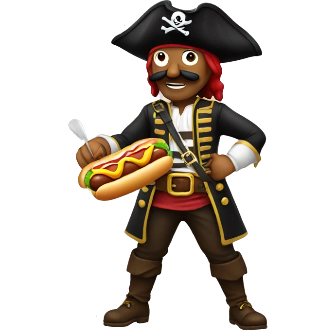 Pirate eating a hot dog emoji