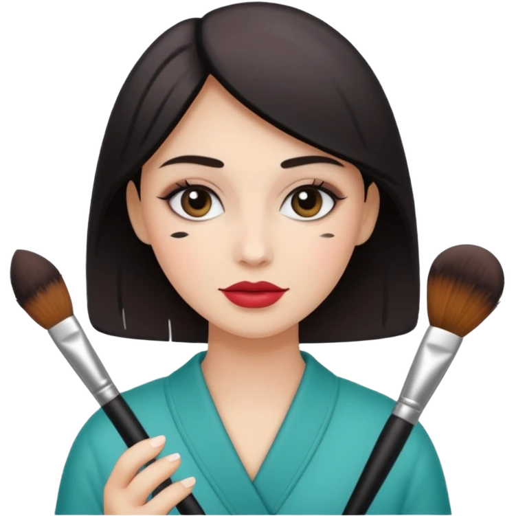 Holding make up brushes emoji