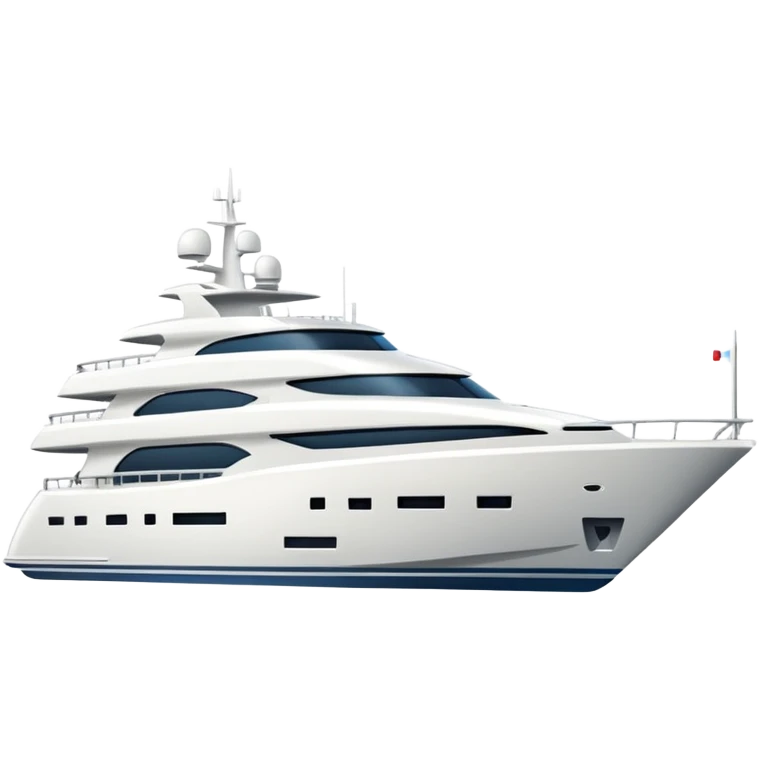 large yacht facing to the left on white background emoji