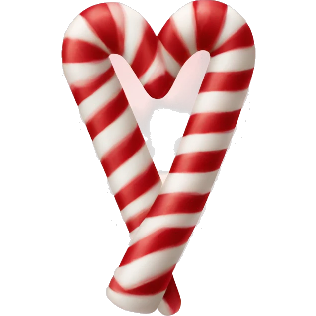 Candy cane heart shaped emoji