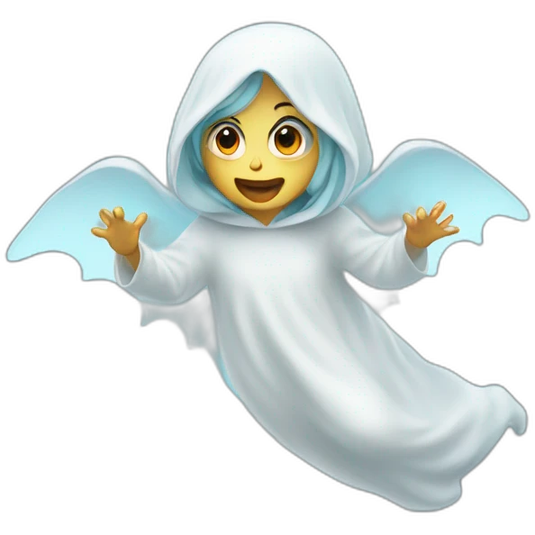 Ghost girl flying emoji
