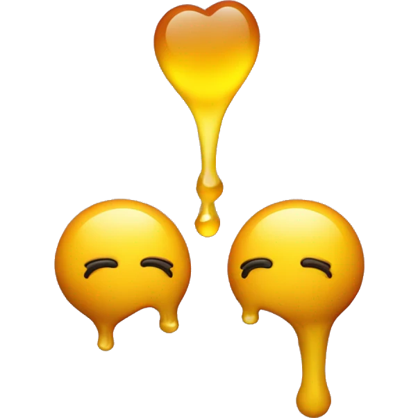 kissing emoji with yellow bone covered in honey emoji