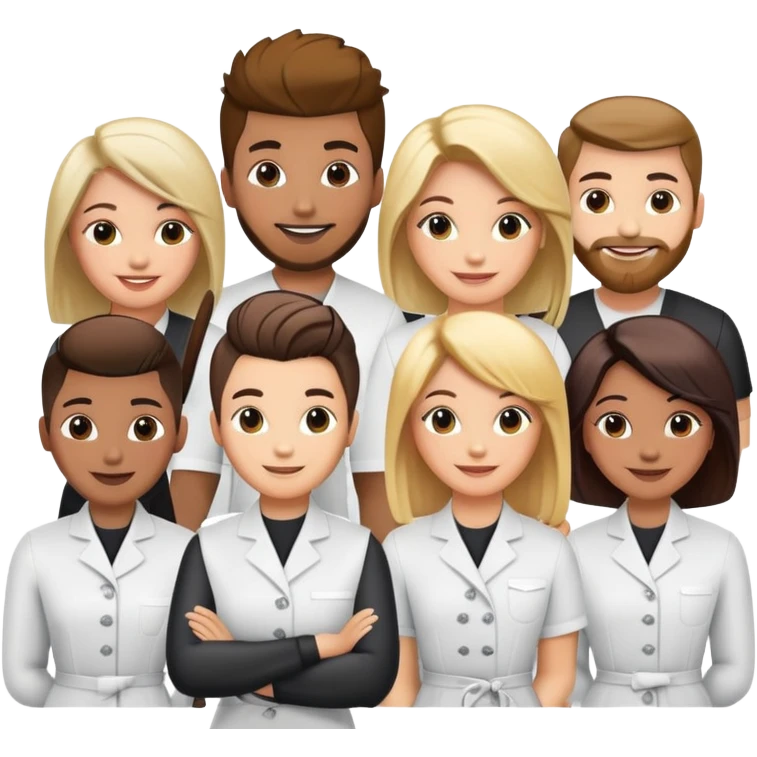 professional salon team with different hairstylists emoji