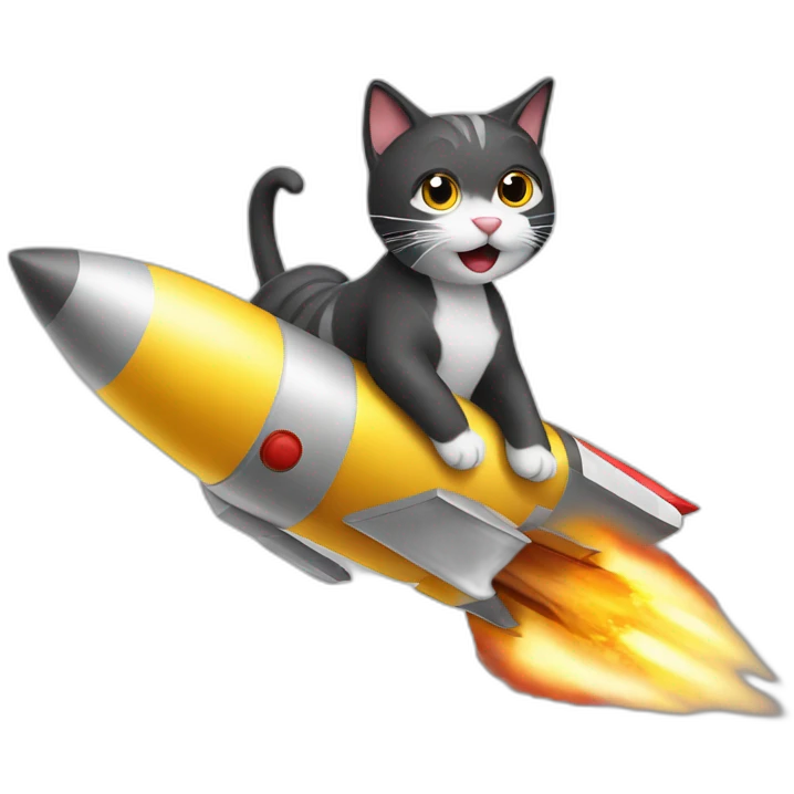 cat riding a missile emoji