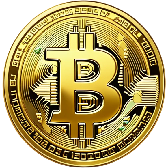 Bitcoin cryptocurrency gold coin with the B symbol emoji