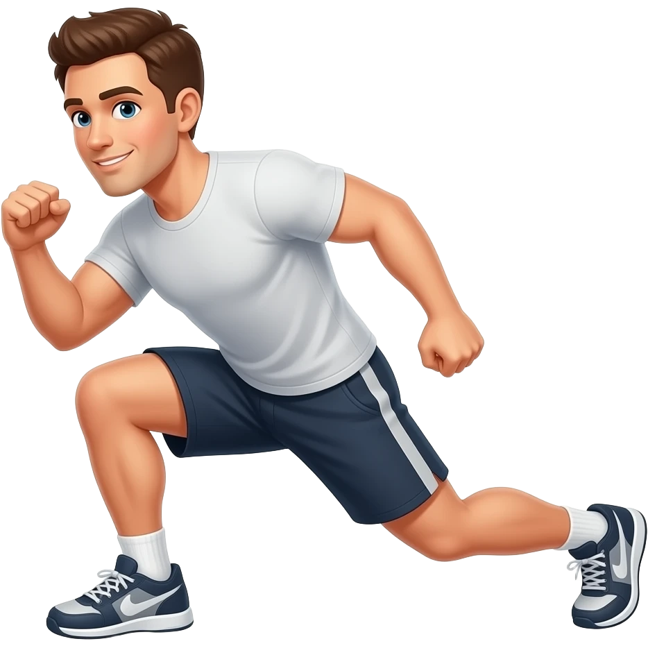 guy doing in lower lunge exercise position angled towards me emoji