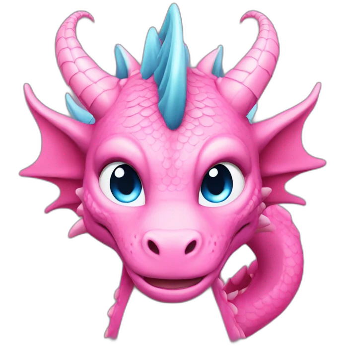pink dragon with blue eyes blonde tail emoji