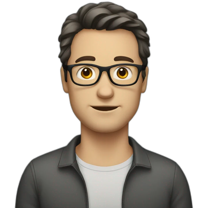 white guy with dark hairs and glasses emoji