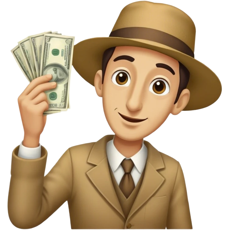 Jew with long nose and money bags emoji