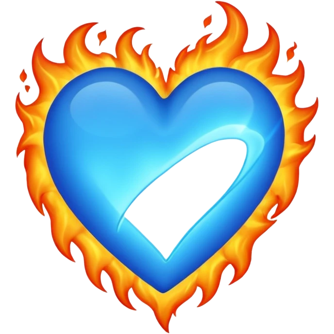 Mavi ateşli mavi kalp emoji