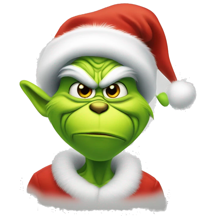 Grinch with Santa hat emoji