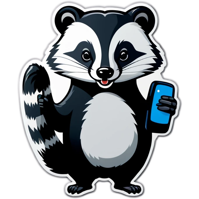 badger with corded phone emoji