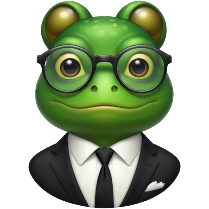 frog with tie and glasses emoji