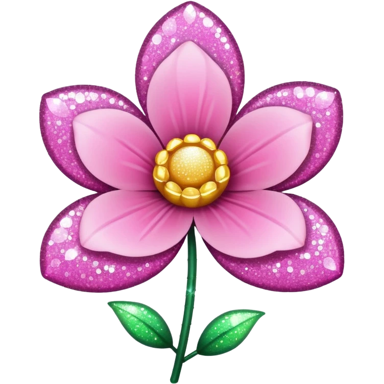 glitter pink flower emoji