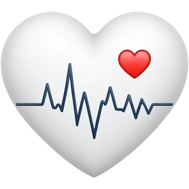 Cœur blanc avec lignes ECG intégrées emoji