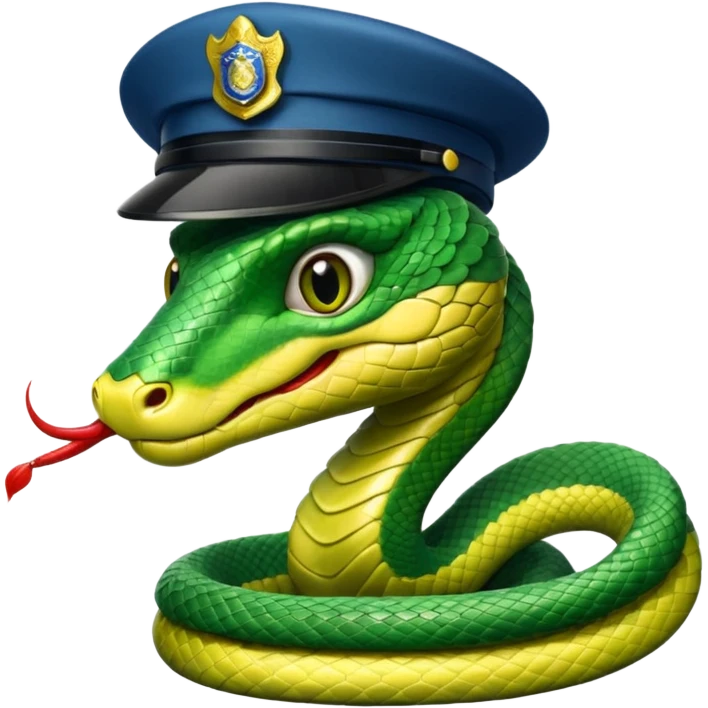 Snake wearing police hat and tie.
















 emoji