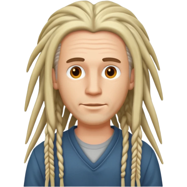 white man with tidy long dreads emoji