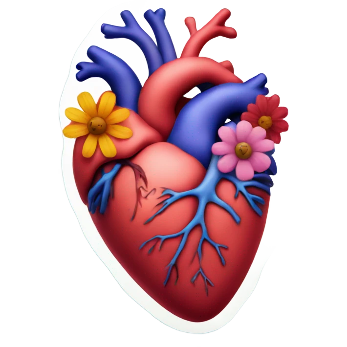 Anatomical hart with flowers emoji