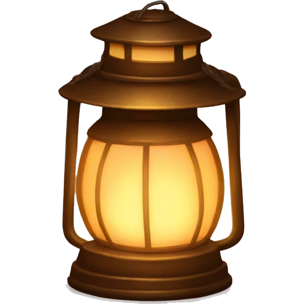 A lantern glowing softly with a warm, golden light emoji