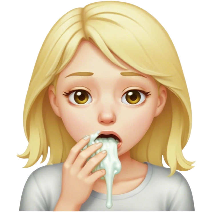 Blonde girl puking emoji