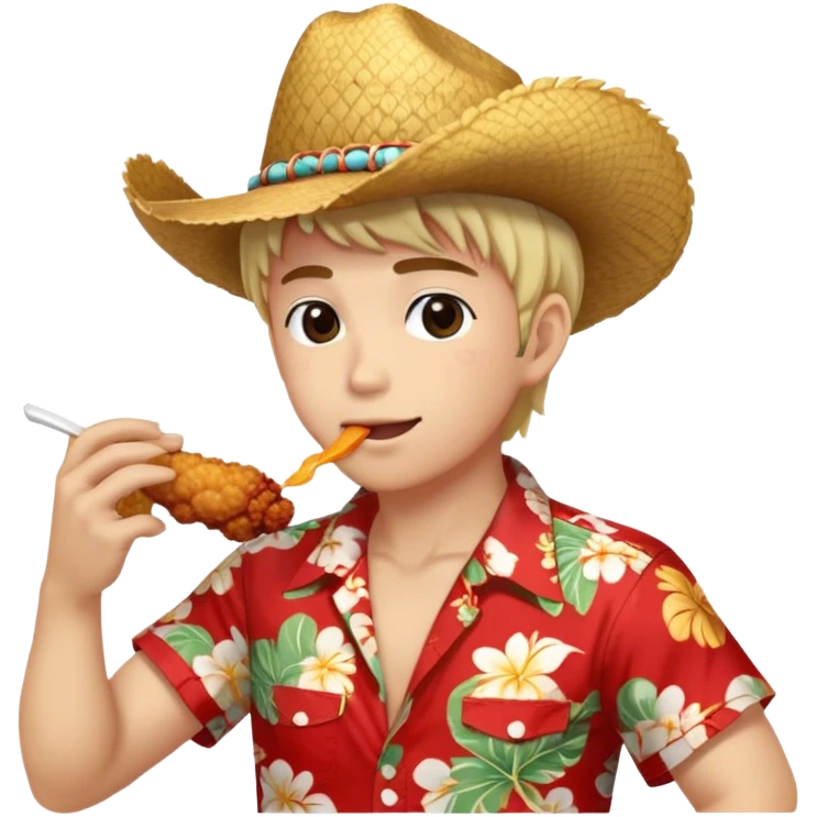 Hawaiian anime western chicken  emoji