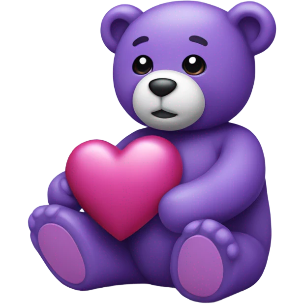 Purple teddy bear holding Purple Heart emoji