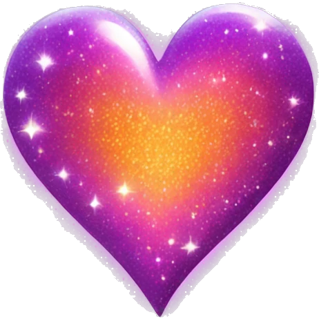 sparkly glittery shiny pink purple orange heart galaxy emoji