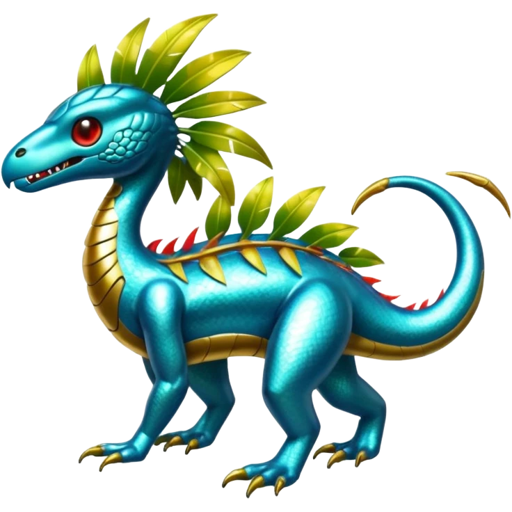 Shiny Tropical Robot-Fakémon-hybrid-creature (full body)  emoji