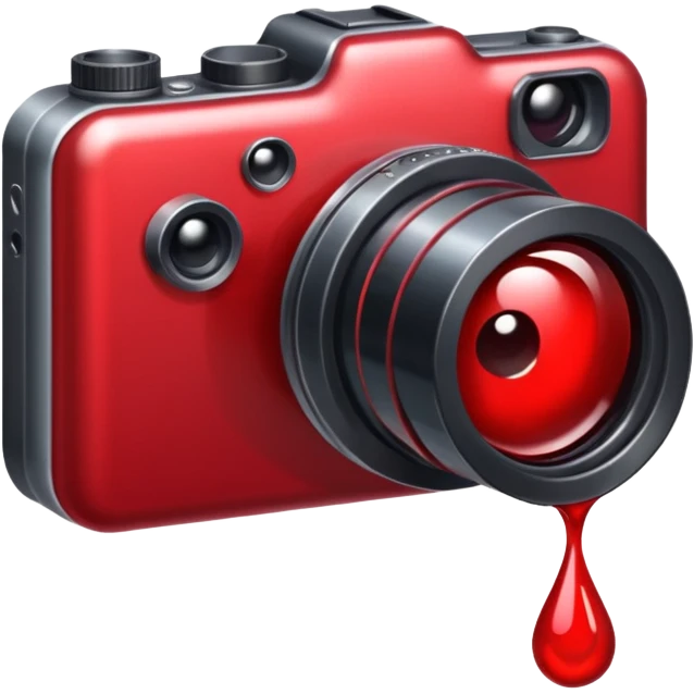 camera full of blood drops emoji
