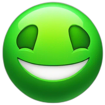 neon green orb with happy face emoji