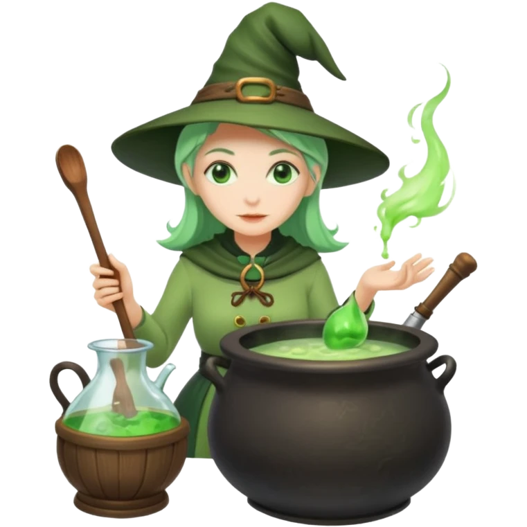 green witch cooking potion emoji